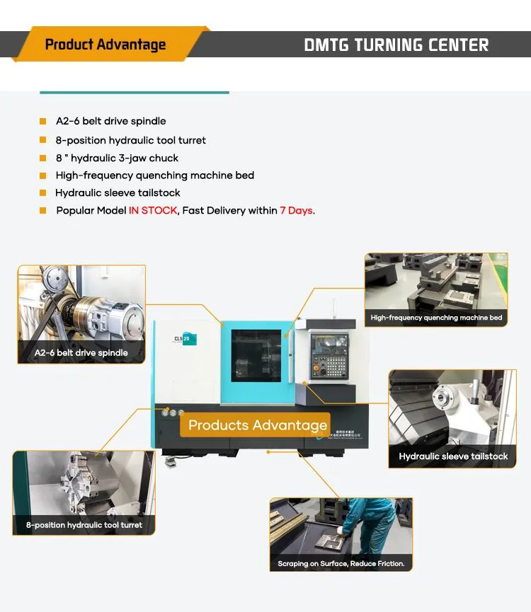 Dmtg Inclined Linear Guide Rail Slant Bed Automatic Cutting CNC Lathe Machine with Milling Drilling Head